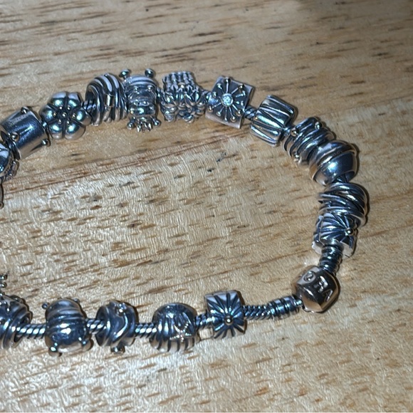 Pandora 14k Gold Sterling Bracelet & 20pc 14k Gold Sterling Pandora Charms Lot - Picture 11 of 16